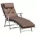 Outsunny Sun Lounger Steel Frame Outdoor Folding Chaise Texteline Lounge Chair Recliner with Headrest & 7 Levels Adjustable Backrest, Brown - 1
