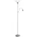 HOMCOM LED Floor Lamp for Living Room, 180cm Tall Standing Lamp, Mother and Child Uplighter with Adjustable Gooseneck, Silver Tone - 1