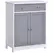 kleankin 75x60cm Freestanding Bathroom Storage Cabinet Unit w/ 2 Drawers Cupboard Adjustable Shelf Metal Handles Traditional Style Grey White - 1