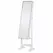 HOMCOM Jewelry Cabinet Standing Mirror Full Length Makeup Lockable Armoire Storage Organizer White - 1