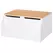 HOMCOM Wooden Kids Toy Box Children Storage Chest Organiser Book Slot Safety Hinge Playroom Furniture White - 1