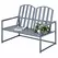 Outsunny Steel Patio Garden Bench Loveseats for Outdoors Park Yard Slatted Design Grey - 1