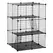 PawHut Pet Playpen DIY Small Animal Cage Enclosure Metal Wire Fence 39 Panels with 3 Doors 2 Ramps for Kitten Bunny Chinchilla Pet Mink Black - 1
