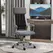 Vinsetto Office Chair, Ergonomic Desk Chair, High Back Computer Chair with Adjustable Height, Swivel Rolling Wheels, Mesh Back and Linen-Feel Fabric Seat for Home and Study, Grey - 1