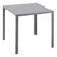 HOMCOM Modern Square Dining Table for 2-4 People, with Glass Top & Metal Legs for Dining Room, Living Room, Grey - 1