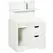 HOMCOM Bedside Table, Small Bedside Cabinet with 2 Drawers and Storage Shelves, Modern Nightstand for Bedroom, White - 1