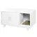 PawHut Wooden Cat Litter Box Enclosure & House with Nightstand/End Table Design, Scratcher, & Magnetic Doors, White - 1