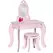HOMCOM Kids Vanity Table & Stool Girls Dressing Set Make Up Desk Chair Dresser Play Set with Mirror Pink - 1