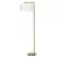 HOMCOM Floor Lamp, Modern Standing Lamp with Linen Lampshade, Round Base for Living Room, Bedroom, Dining Room, 153cm, Gold and White - 1