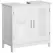 kleankin Modern Under Sink Cabinet with 2 Doors, Bathroom Vanity Unit, Pedestal Under Sink Design, Storage Cupboard with Adjustable Shelves, White - 1