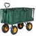 Outsunny Large 4 Wheel Heavy Duty Garden Cart Truck Trolley Wheelbarrow with Handle and Metal Frame - Green - 1