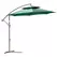 Outsunny 2.7m Banana Parasol Cantilever Umbrella with Crank Handle, Double Tier Canopy and Cross Base for Outdoor, Hanging Sun Shade, Green - 1