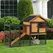 PawHut Wood-metal Guinea Pigs Hutches Elevated Pet Bunny House Rabbit Cage with Slide-Out Tray Outdoor - 1