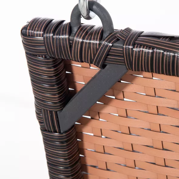 Outsunny 2 Seater Rattan Garden Swing Chair, Porch Swing Bench Loveseat with Cushion, Wicker Outdoor Hanging Swinging Seat with 2 Metal Chains, 250 KG Capacity for Patio, Balcony, Cream White - 8