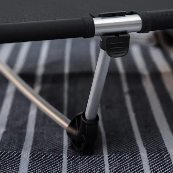 Outsunny Lightweight Camping Bed, Aluminium Portable Camp Cot w/ Strong Support 150kg and Carry Bag for Camping, Black - 9