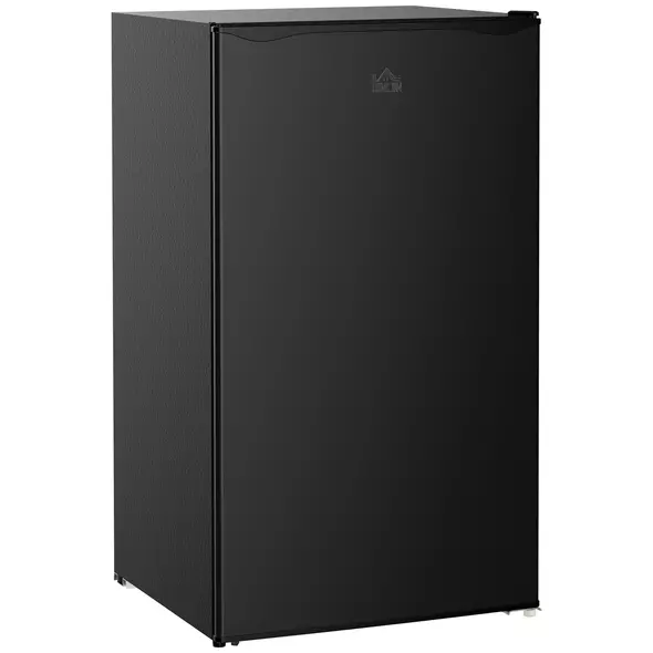 HOMCOM Under Counter Fridge, 91L Small Fridge with Chiller Box, Removable Shelf, Reversible Door, Adjustable Legs, Mini Refrigerator, Black - 1