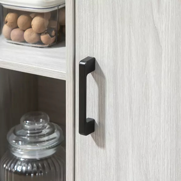 HOMCOM Modern Sideboard, Steel Frame Storage Cabinet with 2 Doors and Adjustable Shelves for Living Room, Hallway, Light Grey - 8