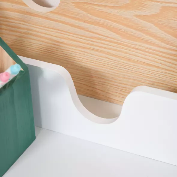 HOMCOM Kids Desk and Chair Set 2 Pieces Children Study Table with Storage Pull-Out Drawer Bookshelf for 3-6 Years Writing, Reading, Drawing - 8