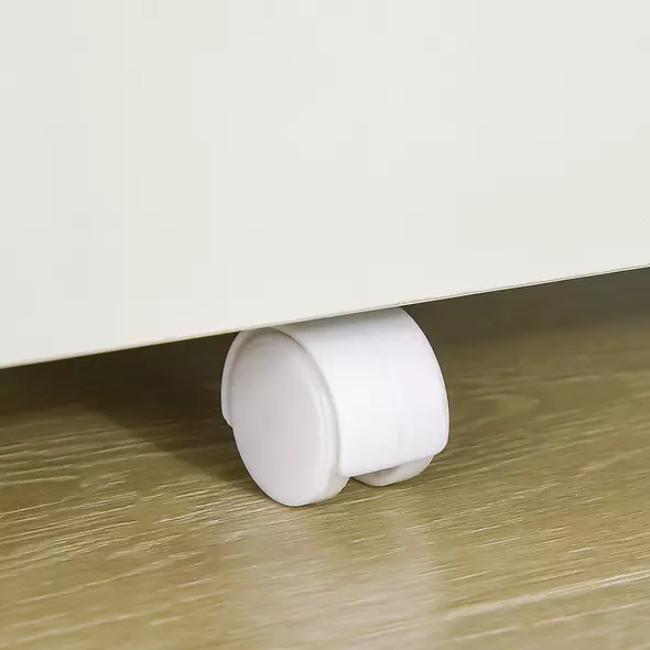 Vinsetto 2-Drawer Filing Cabinet with Lock, Mobile File Cabinet with Hanging Bars for Legal Size and Wheels, Home Office Study, White - 9