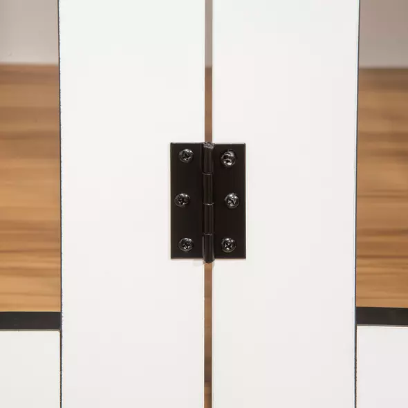 PawHut Dog Crate Furniture, Dog Cage End Table, with Wheels, for Large Dogs, 106 x 60 x 82 cm  - White - 9