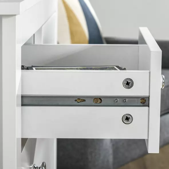 HOMCOM 5 Drawer Dresser for Bedroom, Modern Chest of Drawers, Wide Storage Unit for Living Room, Hallway, Closet, White - 8