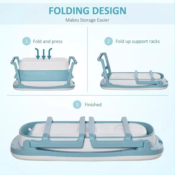 HOMCOM Foldable Bathtub Kids Bath Tub with Lid Large Freestanding Bathtubs Home Sauna for Toddler Children Teenage 1 - 12 Years - 5