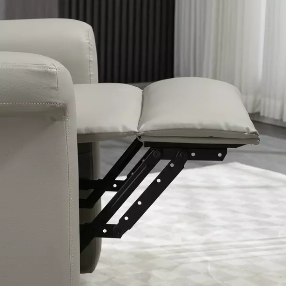 HOMCOM Power Lift Chair Armchair for the Elderly, PU Leather Recliner Chair with Extended Footrest, Remote Control and Side Pocket, Grey - 8