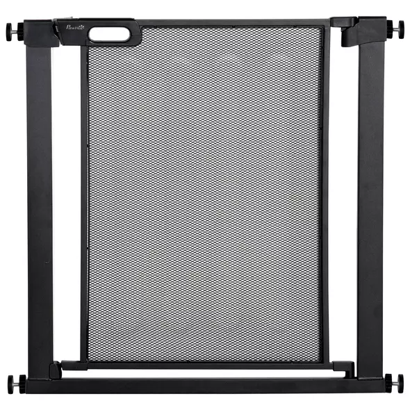 PawHut Dog Safety Gate, for Hallways, Staircases, Doors w/ Automatic Closing Door - Black - 1