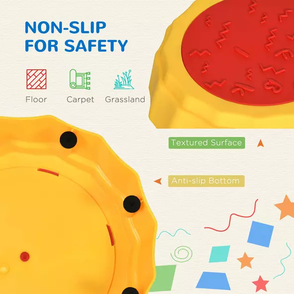 Outsunny Five-Piece Kids Stepping Stones and Balance Bridge w/ Non-Slip Surface & Bottom. for Toddlers - Multicoloured - 6