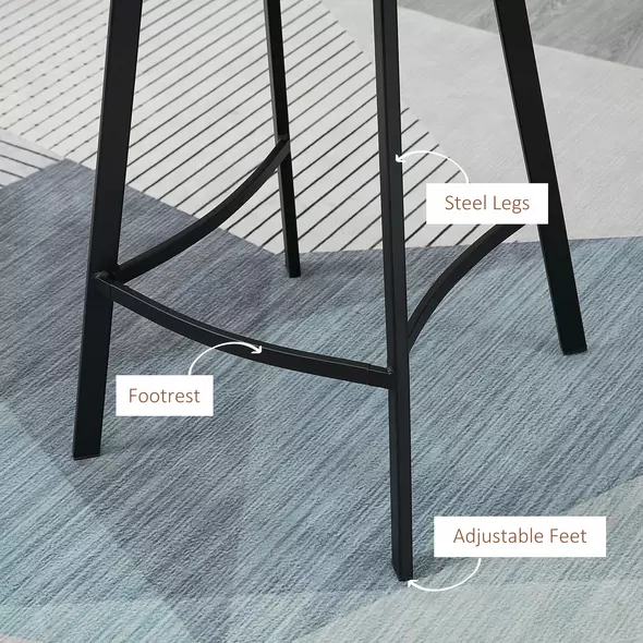 HOMCM Kitchen Stools Set of 2, 97cm Sitting Height with Integrated stable structure, Brown - 6