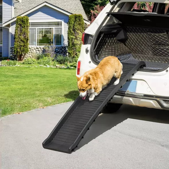 PawHut Foldable Pet Ramp Dog Car Ramp for SUVs, Cars - Black - 2