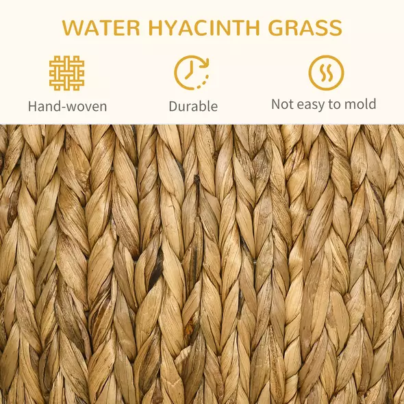 PawHut Wicker Cat Bed Cat House Stool with Washable Cushion, 44 x 43 x 41cm - 5