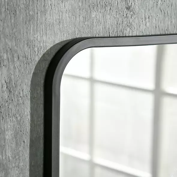 HOMCOM Modern Square Wall Mirror with Storage Shelf, 86 x 53 Mirrors for Living Room, Bedroom, Black - 8