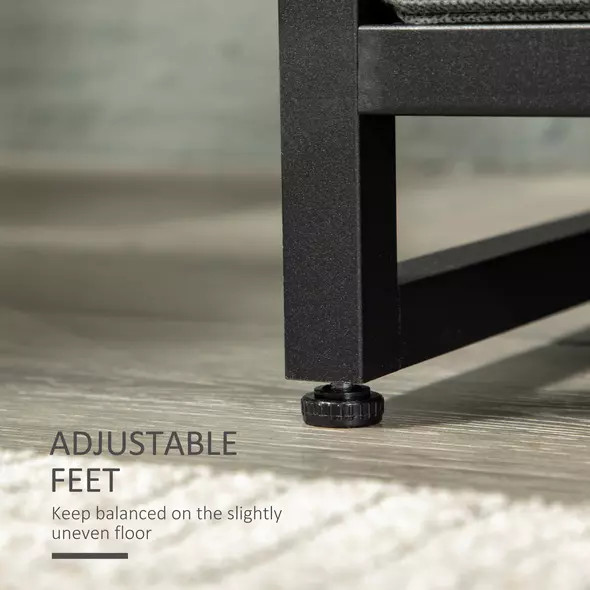 HOMCOM Clothes Rail, Metal Coat Stand, Garment Rack with 2 Fabric Storage Drawers, Single Wardrobe for Bedroom, Hallway, Rustic Brown and Grey - 6