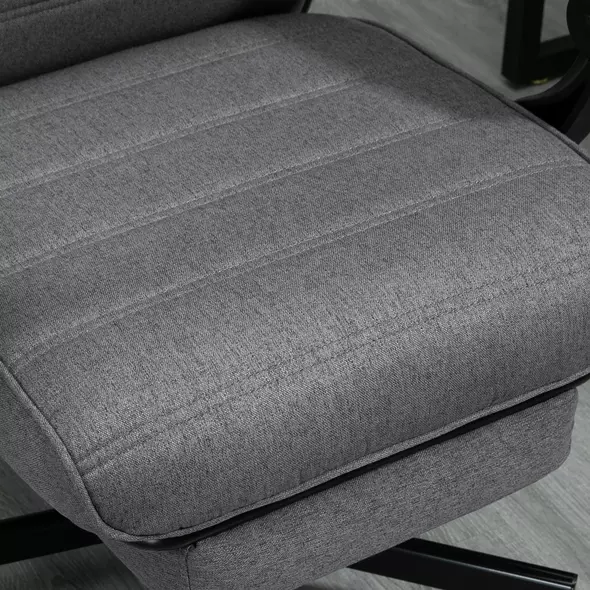 Vinsetto Office Chair, Computer Desk Chair, Fabric Swivel Chair with Adjustable Height and Rolling Wheels for Home Office Work Study, Grey - 8