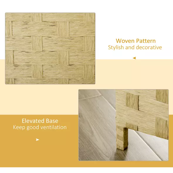 HOMCOM 4-Panel Room Dividers, Wave Fibre Freestanding Folding Privacy Screen Panels, Partition Wall Divider for Indoor Bedroom Office, 170 cm, Brown - 6