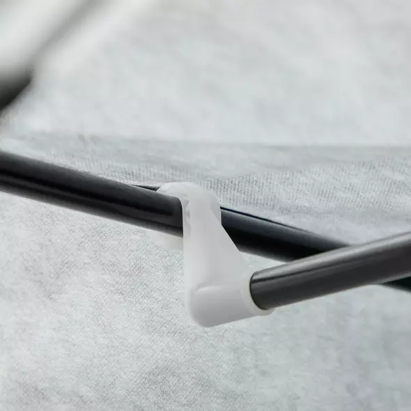 HOMCOM Fabric Wardrobe, Portable Wardrobe with 6 Shelves, 1 Hanging Rail, Foldable Closets, 103 x 43 x 162.5 cm, Light Grey - 8