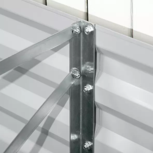 Outsunny Raised Beds for Garden, Galvanised Steel Outdoor Planters with Multi-reinforced Rods, 180 x 90 x 59 cm, Light Grey - 7