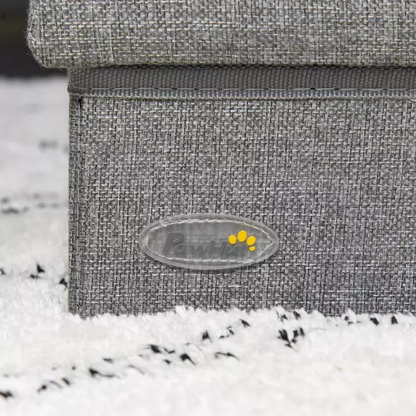 PawHut 3 Steps Pet Stairs, with Storage Boxes, for Bed, Couches - Grey - 9