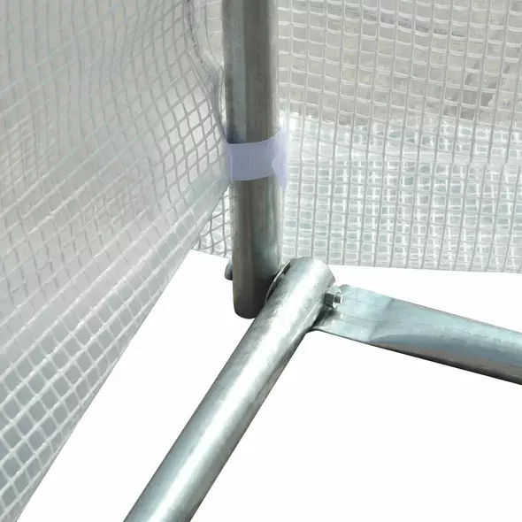 Outsunny 6 x 3 x 2 m Polytunnel Greenhouse, Walk in Polytunnel Tent with Metal Frame, Zippered Door and 8 Windows for Garden and Backyard, White - 8