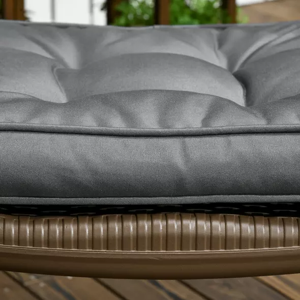 Outsunny Set of 4 Garden Seat Cushion with Ties, 42 x 42cm Replacement Dining Chair Seat Pad, Grey - 9