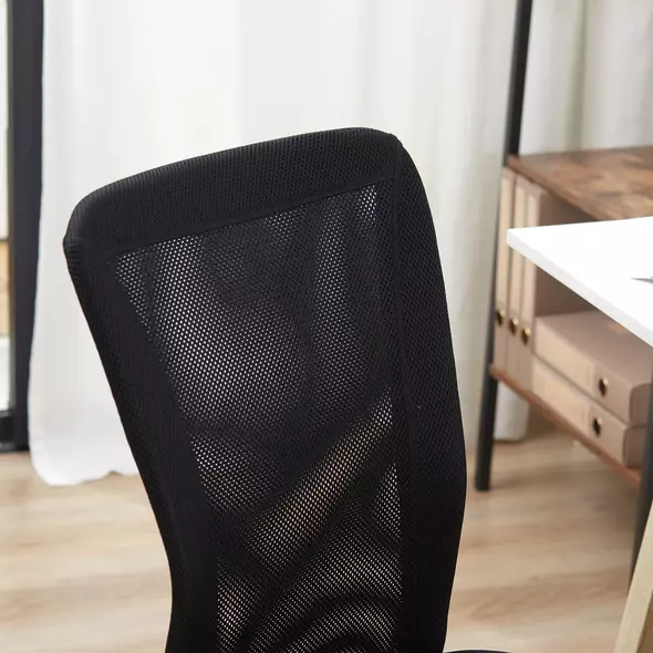 Vinsetto Office Chair, Armless Desk Chair, Adjustable Computer Swivel Chair with Rolling Wheels and Mesh Back for Home Work Study, Black - 7
