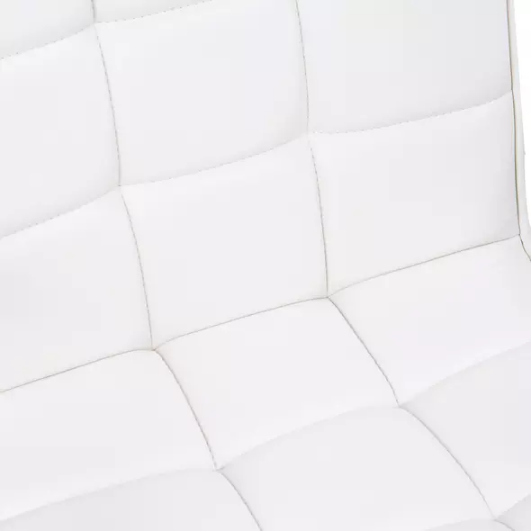 Vinsetto Makeup Vanity Chair, PU Leather Mid Back Office Chair with Adjustable Height, Armrest and Rolling Wheels, White - 7