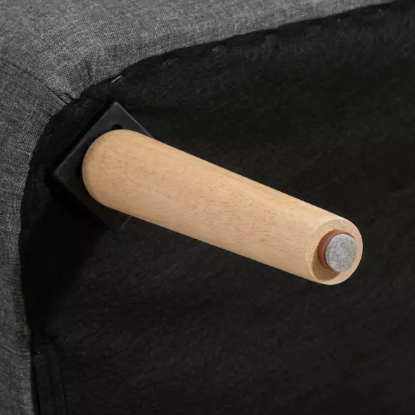 HOMCOM Modern Double Seat Sofa Loveseat Couch 2 Seater Compact Sofa Padded Linen Wood Leg Grey - 7