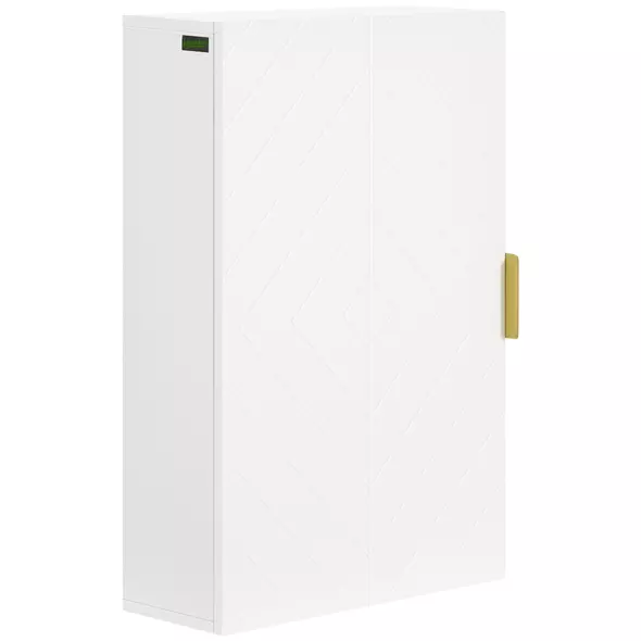 kleankin Bathroom Wall Cabinet, Over Toilet Storage Cupboard with Adjustable Shelves for Hallway, Living Room, White - 1