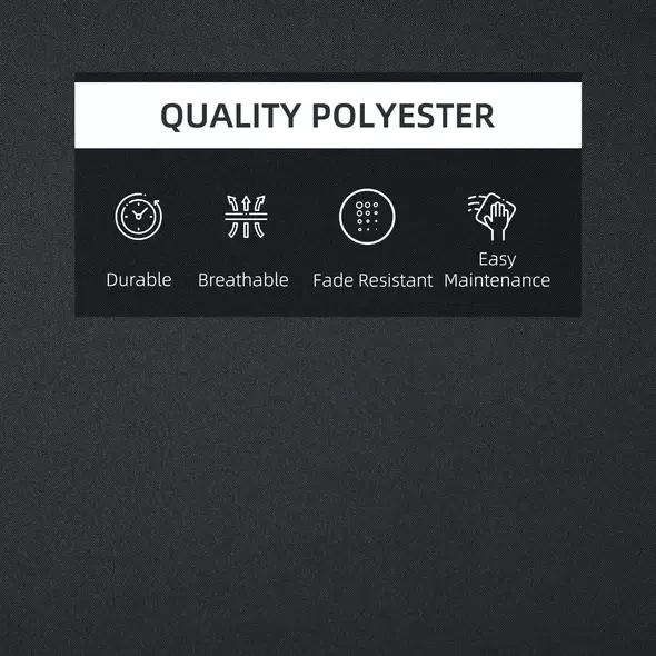 Outsunny Garden Sun Lounger Cushion Replacement Soft Sunbed Reclining Chair Relaxer Pad with Pillow, Cushion ONLY - Black - 7