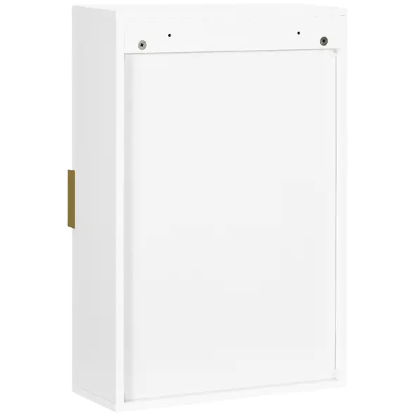 kleankin Bathroom Wall Cabinet, Over Toilet Storage Cupboard with Adjustable Shelves for Hallway, Living Room, White - 9