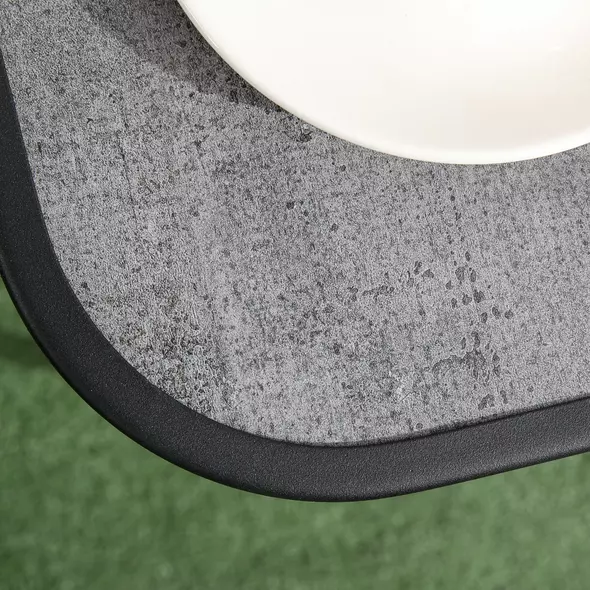 Outsunny 3 Pieces Outdoor Bistro Set, Patio Stackable Armchairs with Breathable Mesh Fabric and SPC Board Coffee Table, Brown - 8