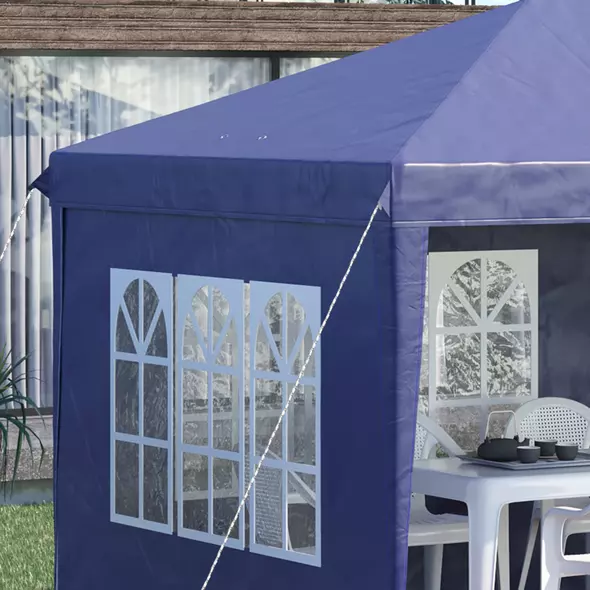 Outsunny 3 x 6m Pop Up Gazebo, Height Adjustable Marquee Party Tent with Sidewalls and Storage Bag, Blue - 8