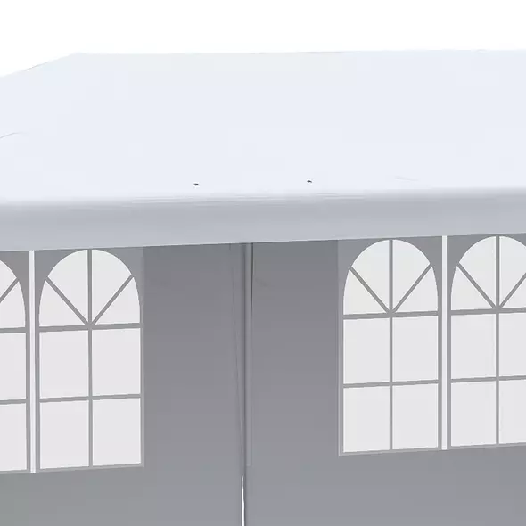 Outsunny 6 x 3 m Party Tent Gazebo Marquee Outdoor Patio Canopy Shelter with Windows and Side Panels White - 8